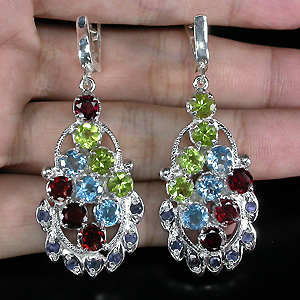 Серьги из коллекции «MultiStone» с самоцветами