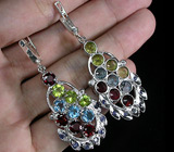 Серьги из коллекции «MultiStone» с самоцветами Серебро 925