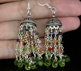 Оригинальные серьги с самоцветами Серебро 925