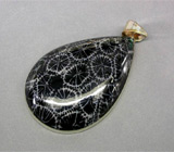 Кулон "Аккабар" с редким черным кораллом Серебро 925