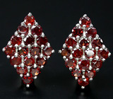 Превосходные серьги с гранатами Серебро 925