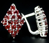 Превосходные серьги с гранатами Серебро 925