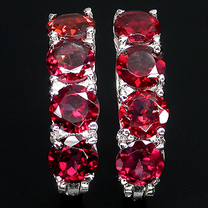 Серьги с яркими гранатами