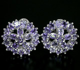 Роскошные серьги с иолитами Серебро 925