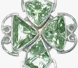 Кулон с зелёным аметистом Серебро 925