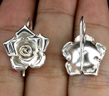 Cимпатичные серьги-цветки Серебро 925