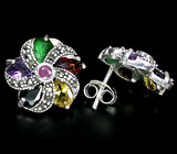 Чудесные серьги с самоцветами Серебро 925