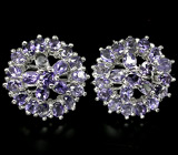 Роскошные серьги с иолитами Серебро 925