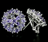 Роскошные серьги с иолитами Серебро 925