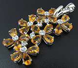 Кулон из коллекции «Sunshine» с золотистыми цитринами Серебро 925