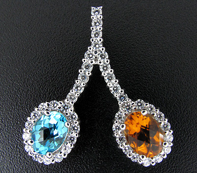 Кулон из коллекции «Sunshine» с топазом и цитрином