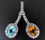 Кулон из коллекции «Sunshine» с топазом и цитрином Серебро 925