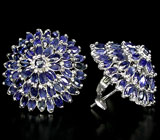 Серьги с синими сапфирами Серебро 925
