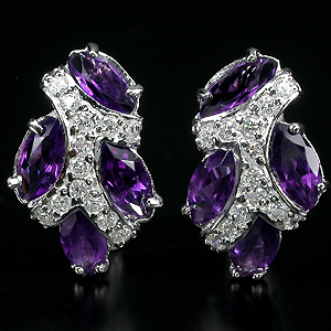 Великолепные серьги с аметистами