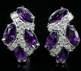 Великолепные серьги с аметистами Серебро 925