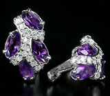 Великолепные серьги с аметистами Серебро 925