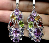 Серьги из коллекции «MultiStone» с самоцветами Серебро 925