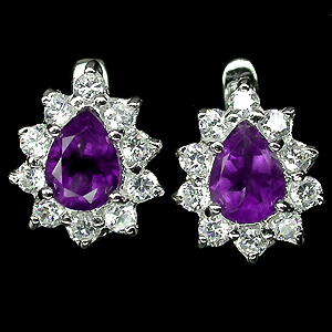 Серьги с уругвайскими аметистами