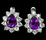 Серьги с уругвайскими аметистами Серебро 925