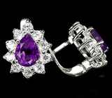 Серьги с уругвайскими аметистами Серебро 925