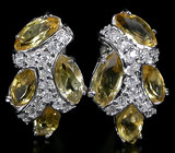 Замечательные серьги с цитринами Серебро 925