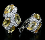 Замечательные серьги с цитринами Серебро 925