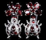 Прелестные серьги с гранатами Серебро 925