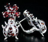 Прелестные серьги с гранатами Серебро 925