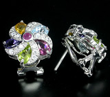 Чудесные серьги с самоцветами Серебро 925