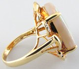 Кольцо с solid опалом 10+ карат и бриллиантами Золото