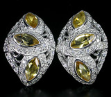 Замечательные серьги с цитринами Серебро 925