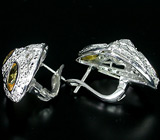 Замечательные серьги с цитринами Серебро 925