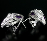 Эффектные серьги с уругвайскими аметистами Серебро 925