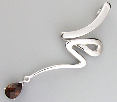 Кулон из коллекции «Blues» с дымчатым топазом