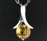 Кулон из коллекции «Blues» с золотистым цитрином Серебро 925