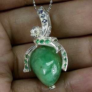 Кулон с изумрудами и сапфирами