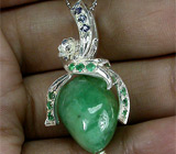 Кулон с изумрудами и сапфирами Серебро 925