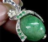 Кулон с изумрудами и сапфирами Серебро 925