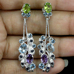 Серьги из коллекции «MultiStone» с самоцветами