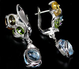 Замечательные серьги с самоцветами Серебро 925