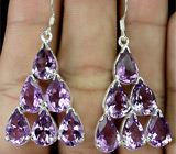 Серьги с аметистами Серебро 925