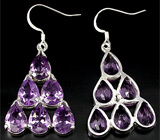 Серьги с аметистами Серебро 925
