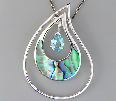 Кулон из коллекции «Ocean Dreams» с топазом и абалоном