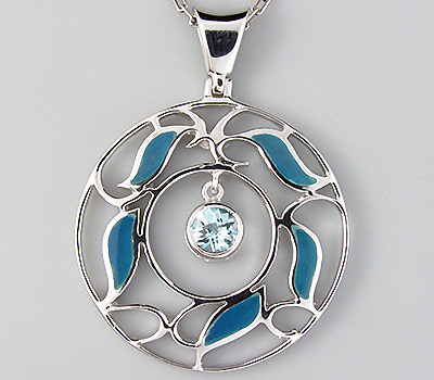 Кулон из коллекции «Ocean Dreams» с топазом и агатами