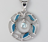 Кулон из коллекции «Ocean Dreams» с топазом и агатами Серебро 925