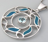 Кулон из коллекции «Ocean Dreams» с топазом и агатами Серебро 925