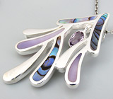 Кулон из коллекции «Ocean Dreams» с аметистом, абалоном и перламутром Серебро 925