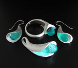 Комплект из текстурного серебра «Нежность» Серебро 925