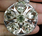 Кулон  с зелеными аметистами Серебро 925