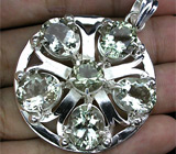 Кулон  с зелеными аметистами Серебро 925